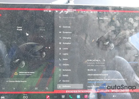 2019 Tesla Model 3 Long Range/Performance from USA, damaged, VIN 5YJ3E1EB7KF433608